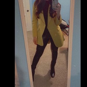 Mustard yellow long blazer